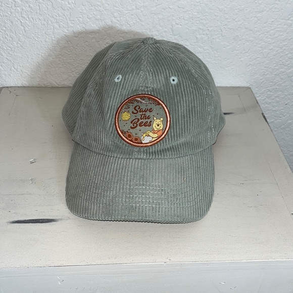 Disney Accessories - Disney Parks  Winnie the Pooh patch corduroy adjustable hat in green. One Size